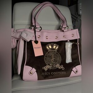 NWT Juicy Couture Chocolate Classic “Juicy Lover” Daydreamer Tote